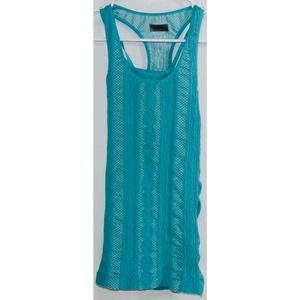 Womens Athleta Turquoise Blue Elastic Stretchy Athletic Workout Tank Top Size XS